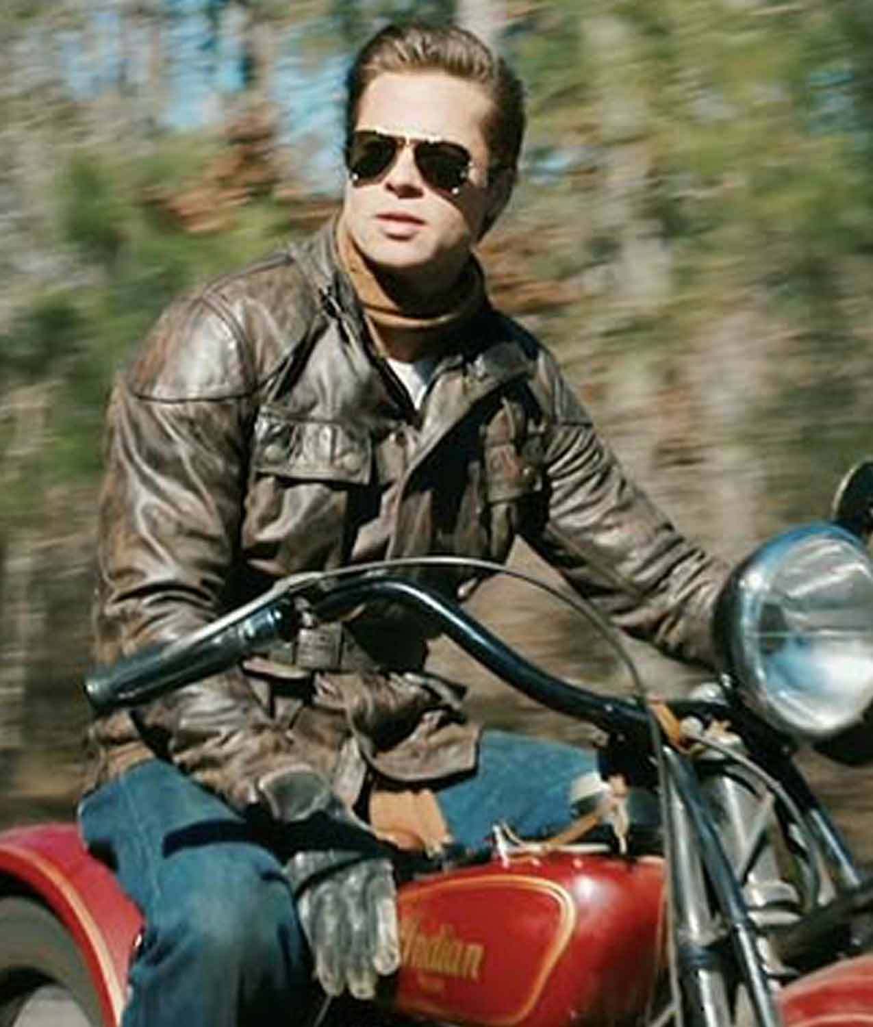 Spine Spark Benjamin Brad Pitt Brown Pure Leather Coat & Jacket