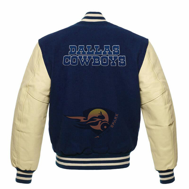 Navy Blue Dallas Cowboys Varsity NFL Jacket By Spinespark