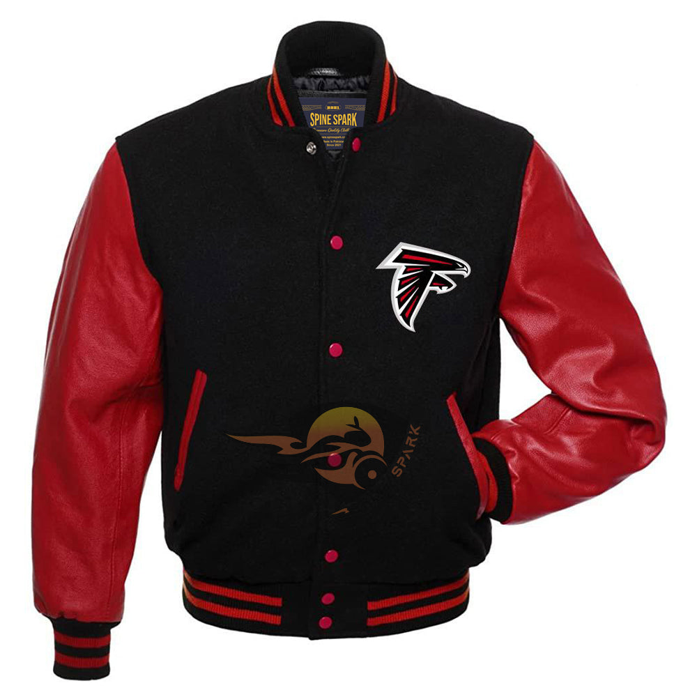 Black Atlanta Falcons Varsity NFL Jacket By Spinespark