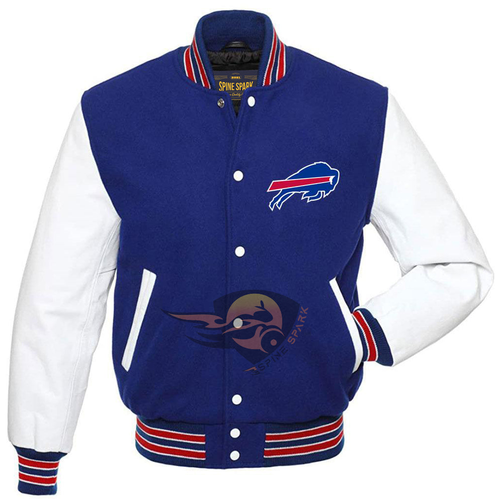 Royal Blue Buffalo Bills Varsity NFL Jacket By Spinespark