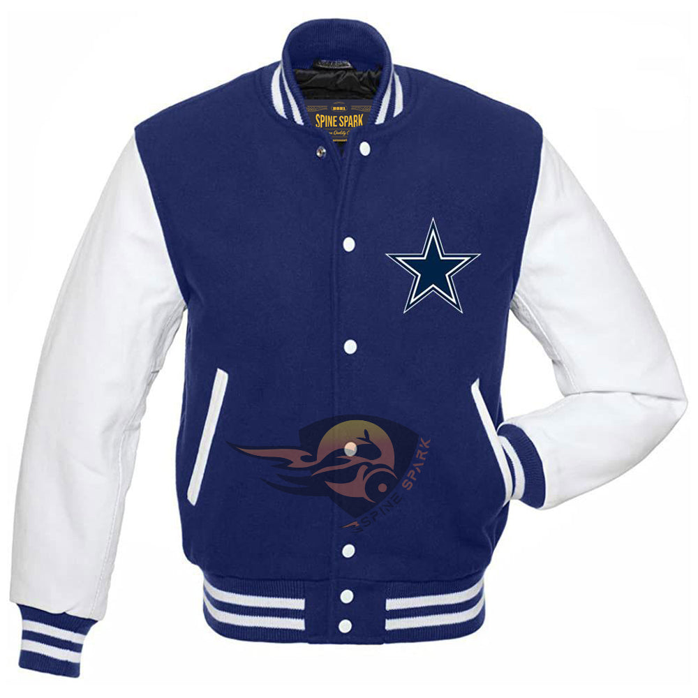 Royal Blue Dallas Cowboys Varsity NFL Jacket By Spinespark