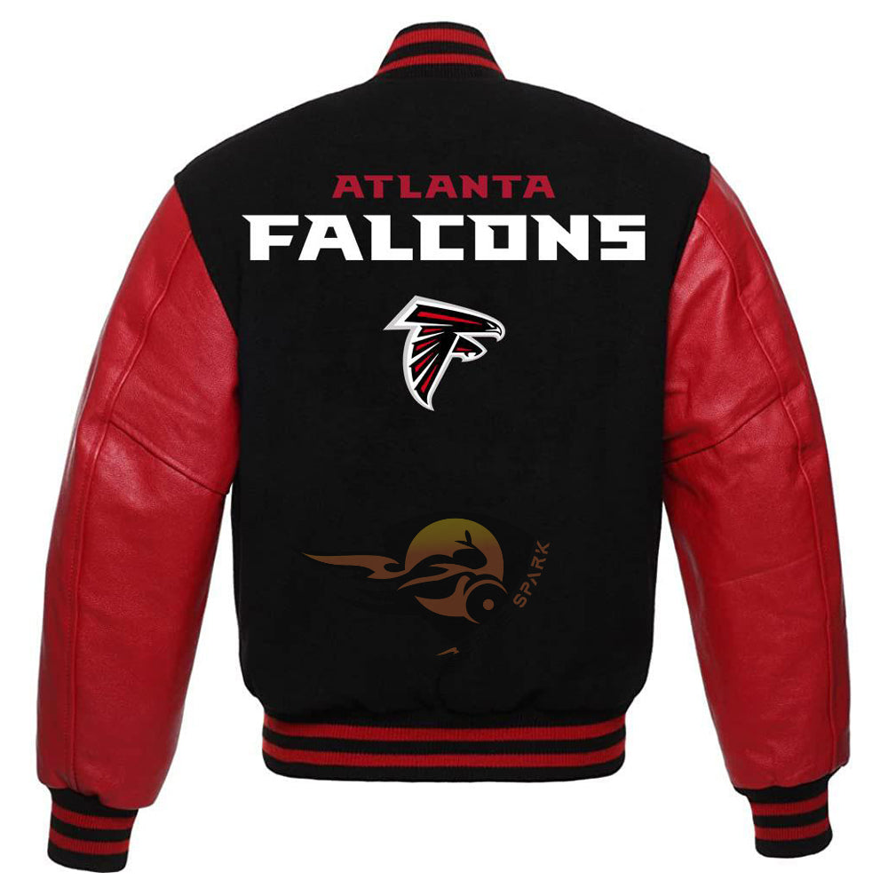 Black Atlanta Falcons Varsity NFL Jacket By Spinespark