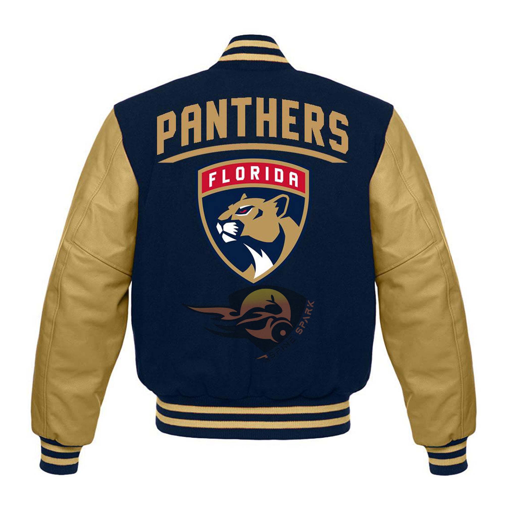 Navy Blue Florida Panthers Varsity NHL Jacket By SpineSpark