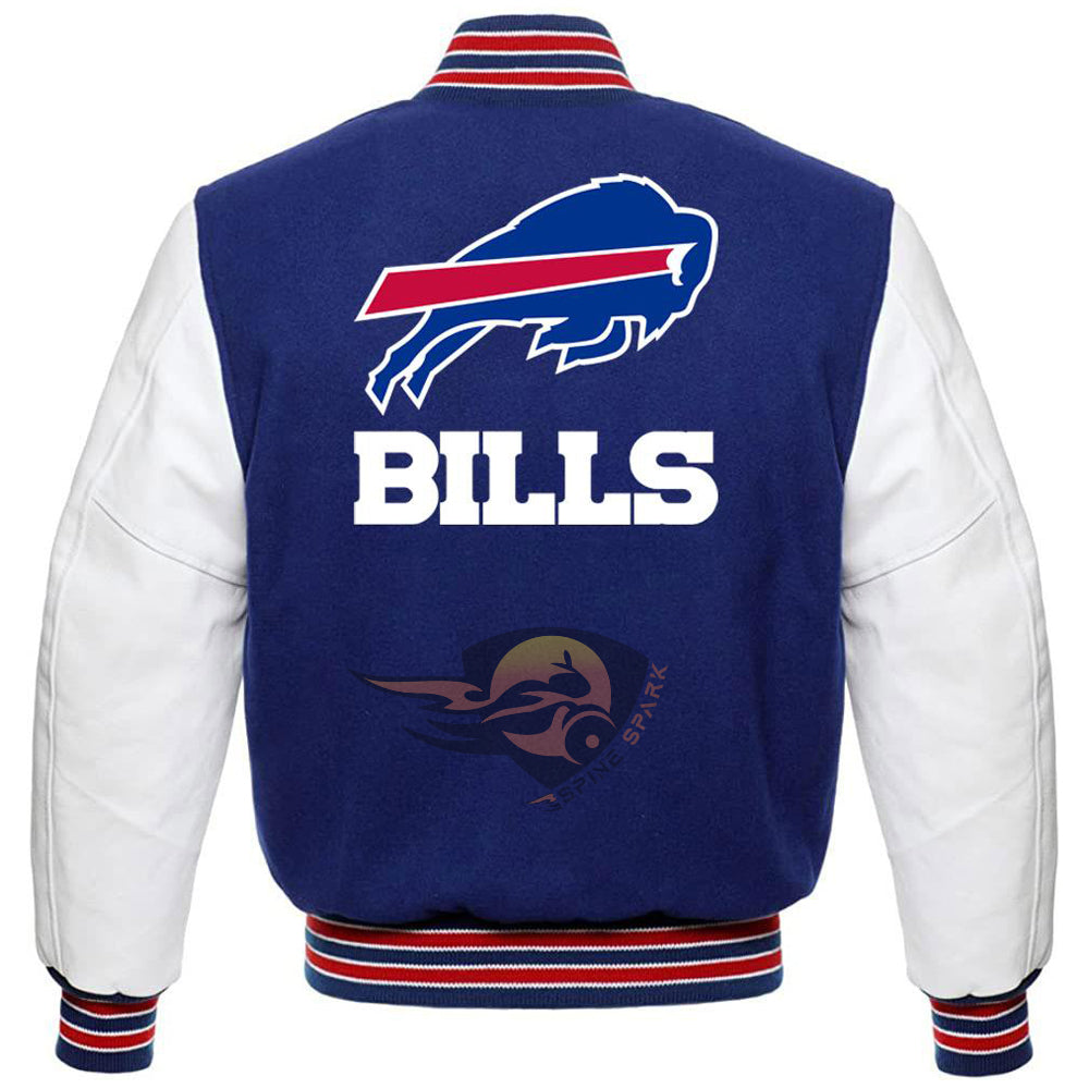 Royal Blue Buffalo Bills Varsity NFL Jacket By Spinespark
