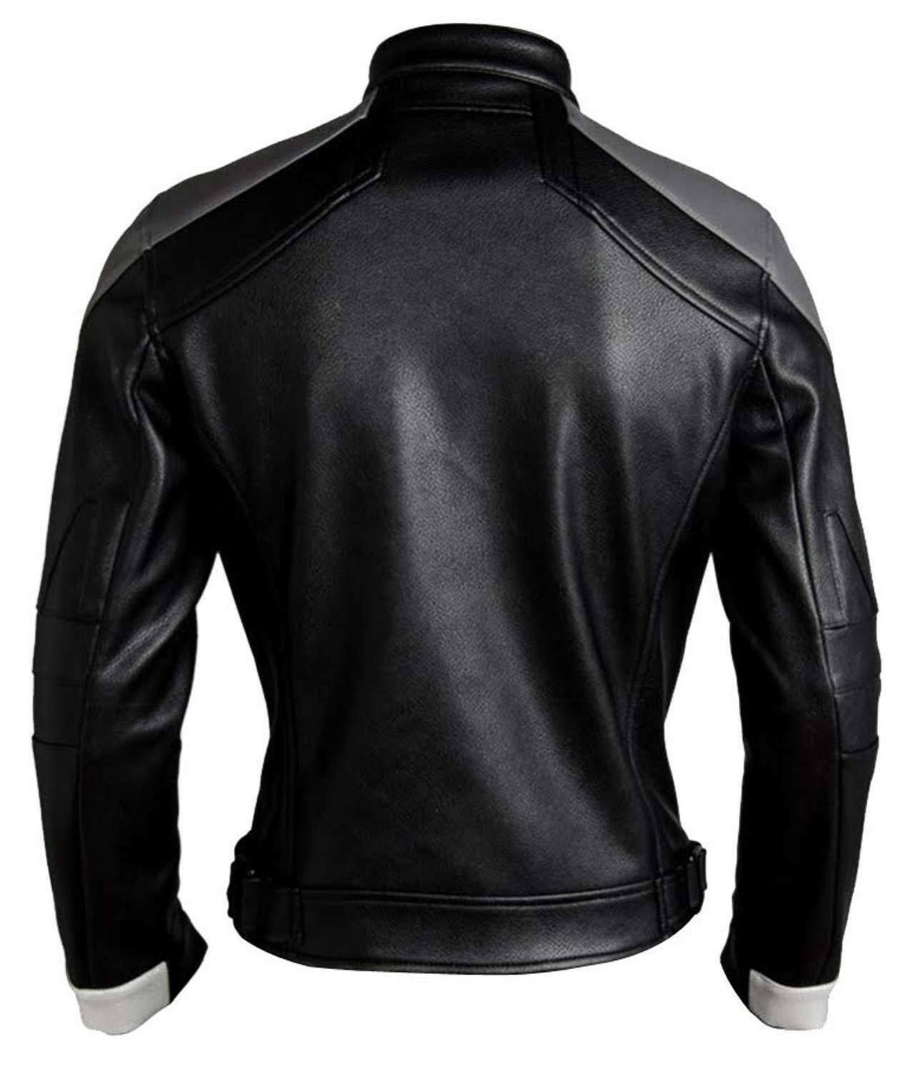 Spine Spark Men Agents Of Shield Ghost Rider Black Leather Jacket