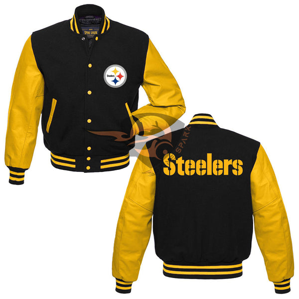 Varsity Pittsburgh Steelers Leather/Wool Jacket