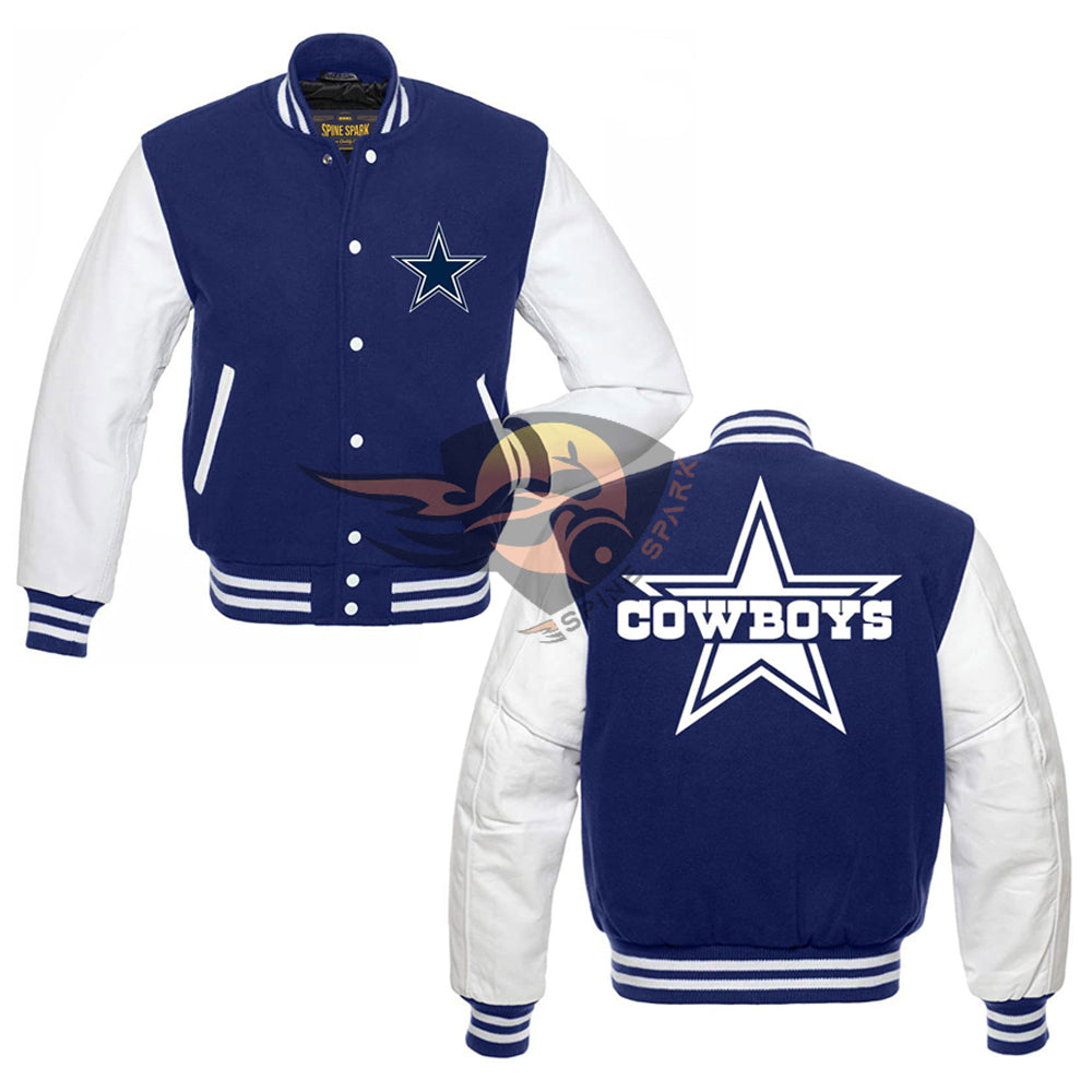 Royal Blue Dallas Cowboys Varsity NFL Jacket By Spinespark