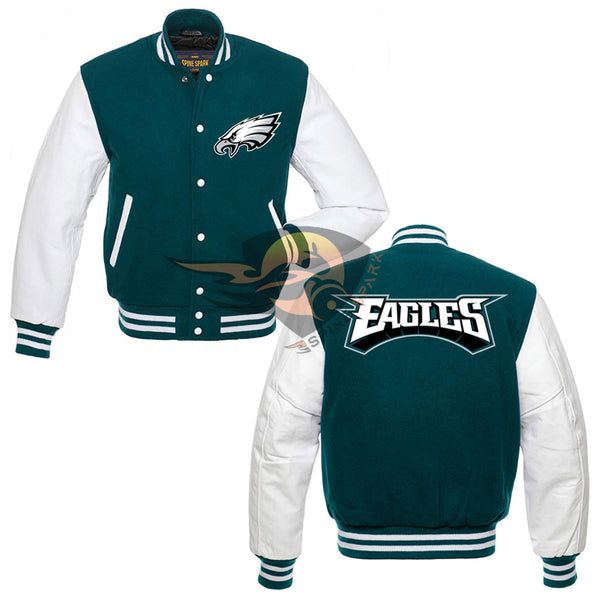 Maker of Jacket Sports Leagues Jackets NFL Green Letterman Philadelphia Eagles Varsity