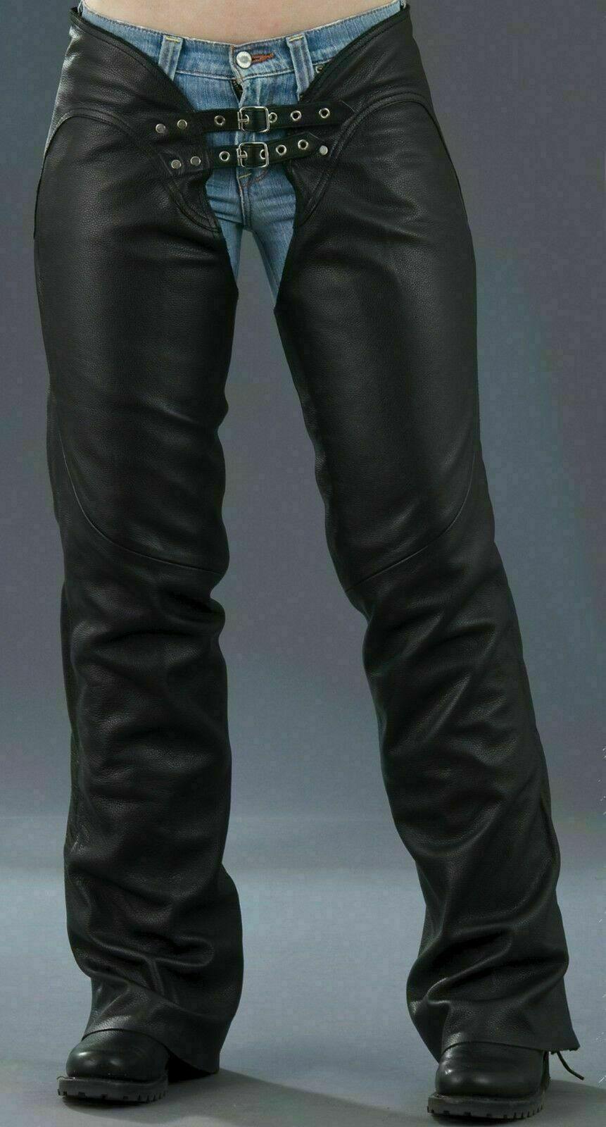 Spine Spark New Ladies Sexy Low Rise Boot Cut Lined Pure Leather Chaps