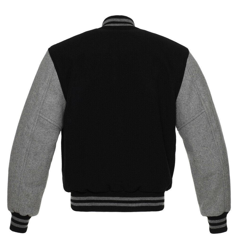 Spine Spark Black Wool Varsity Gray Wool Sleeves Jacket