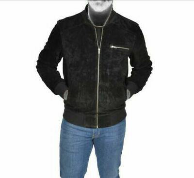 Spine Spark Black Soft Suede Leather Jacket