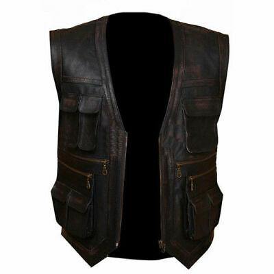 Spine Spark Men Jurassic World Chris Pratt Owen Grady Leather Vest